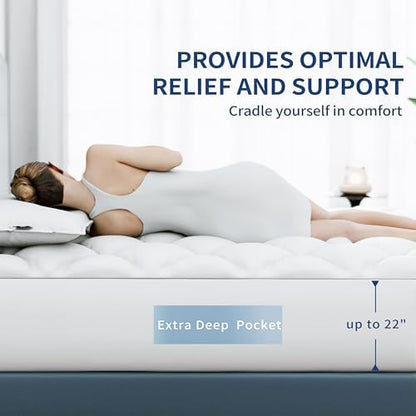 Sunflower Twin Mattress Pad for College Dorm, Cotton Mattress Cover, Thick
