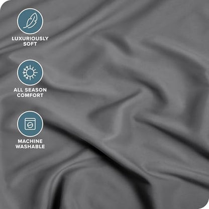 Bare Home Twin XL Fitted Sheet - 1800 Ultra-Soft (Twin XL, Grey)