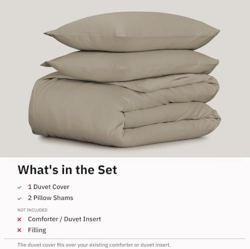 California Design Den Luxury King Duvet Cover Sets, Taupe