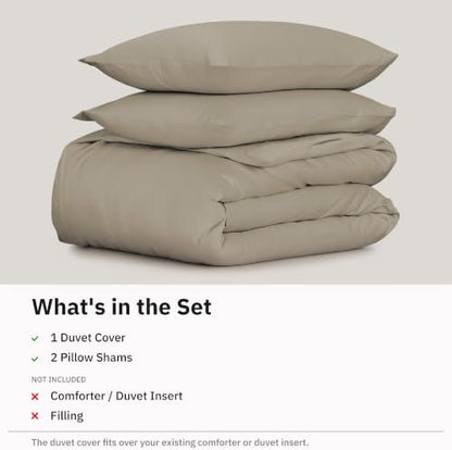 California Design Den Luxury King Duvet Cover Sets, Taupe