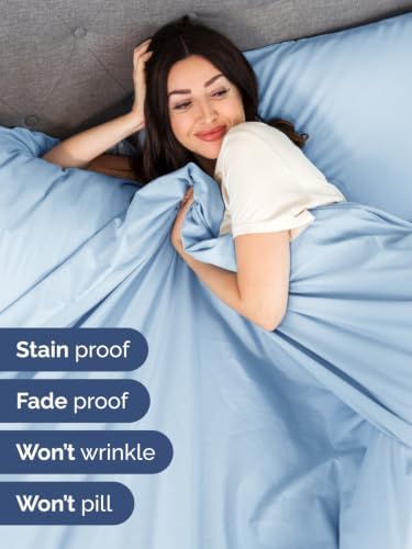 Extra Deep Pocket Full Size Sheet Set - Breathable & Cooling - Light Blue