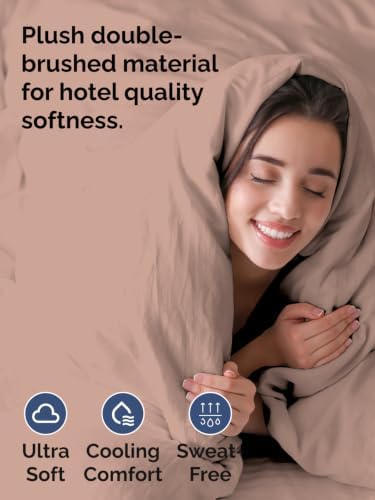Duvet Cover Oversized King Size - 3 Piece with Zipper Closure - Mauve