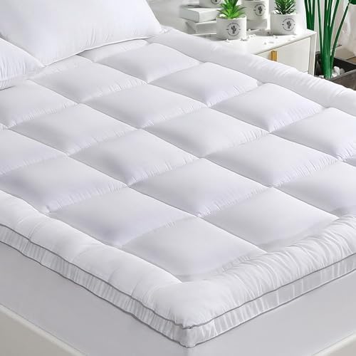 GRT Queen Pillowtop Mattress Topper, Queen Mattress Pad Rayon from Bamboo
