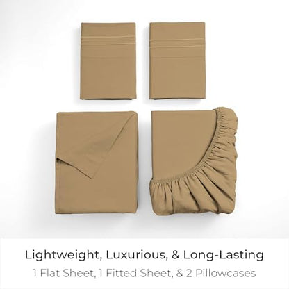 Mellanni Iconic 4-Piece, Ultra Soft Sheet Set (King, Gold)