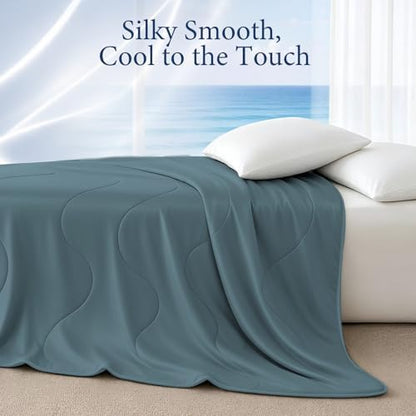 Cooling Comforter for Hot Sleepers, Queen 90x90, Blue-Gray