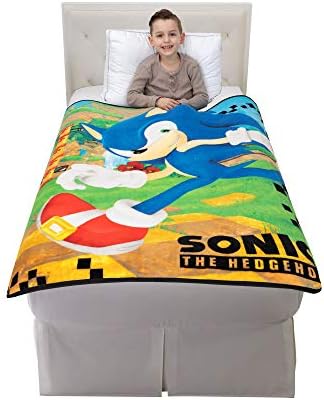 Franco Kids Bedding Super Soft Micro Raschel Throw, 46 in x 60 in, Sonic The Hedgehog, Anime