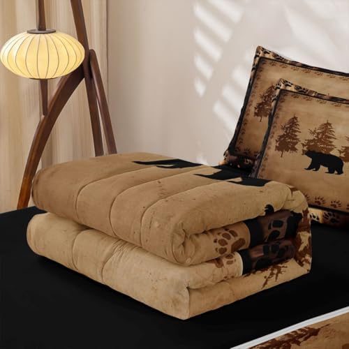 Feelyou Bear Wild Animal Comforter Set Full Size Kids Bed in a Bag