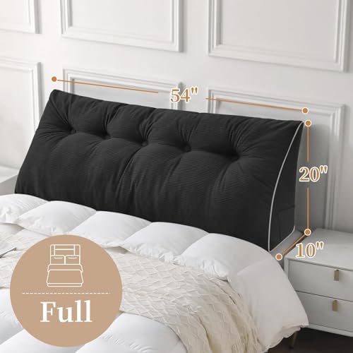Sasttie Headboard Pillow Full, Wedge Pillow Headboard, Black