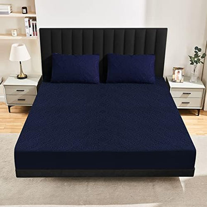 Sufdari Twin Waterproof Mattress Protector, Waterproof Mattress Cover,Breathable & Noiseless Mattress Pad, Waterproof Quilted Fitted Sheet Fits Up to 8-18" Deep Pocket