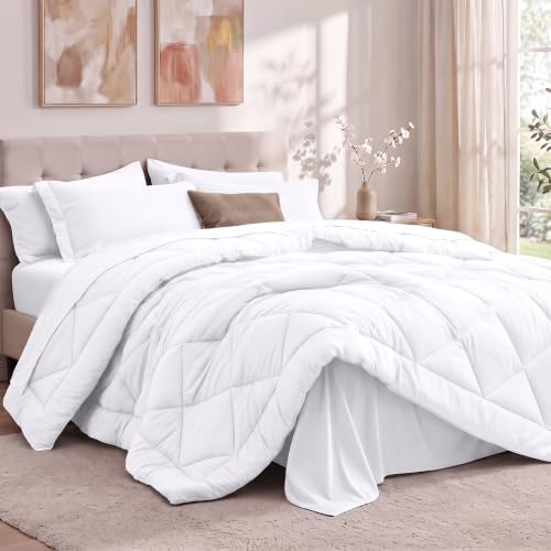 Utopia Bedding Queen Comforter Set, Bed in a Bag 7 Piece, White