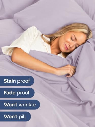 Extra Deep Pocket Full Sheet Set - Breathable & Cooling - Light Lavender