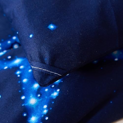 Caressma Blue Comforter Set Star Queen Size 3pcs with Pillowcases