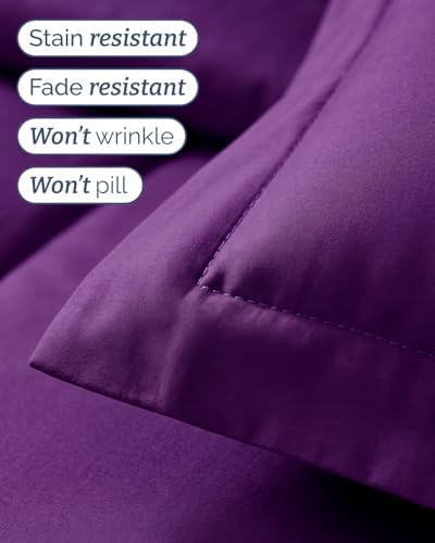 Twin Comforter Set - 5 Piece Bed in a Bag Twin Size Bed Set, Soft - Purple