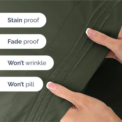 King Size 4 Piece Sheet Set - Ultra Soft & Cooling Sheets - Dark Olive Grey