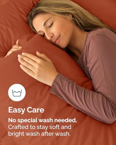 Queen Pillow Cases Set of 8 - Ultra Soft Pillowcase Covers - Terracotta