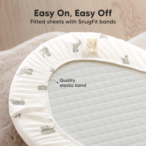 2-pk Organic Baby Bassinet Sheets Boys, Girls, Bassinet Fitted Sheet (Elly)