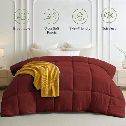 L LOVSOUL Queen Comforter Down Alternative Duvet Insert,90x90IN