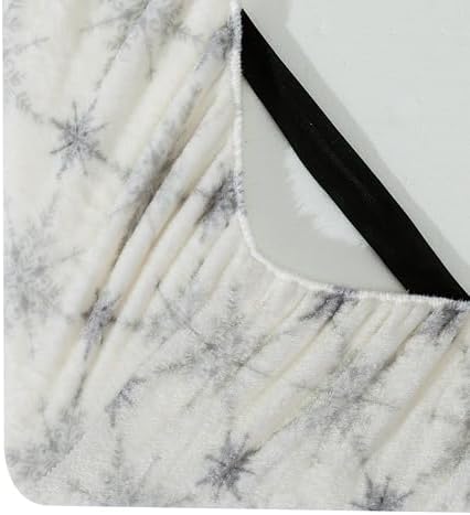Elegant Comfort Luxuriously Soft 4-Piece Holiday Velvet Plush Flannel Sheet Set - Premium Quality - Cozy Warm, Christmas Fuzzy Velvet Flannel Fleece Deep Pocket Sheet Set - Full, Beige Snowflake