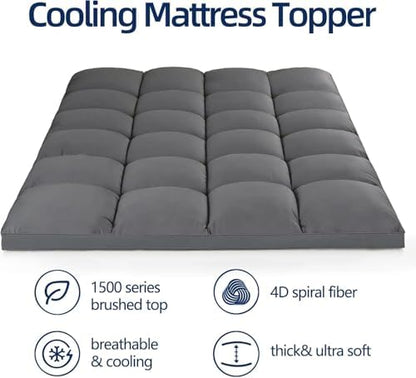 CHOPINMOON Full XL Mattress Topper for Back Pain, Thick Mattress Pad Cover