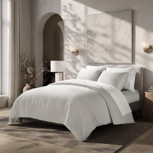 EverGrace 100% Rayon from Bamboo Duvet Cover Set, King Size, Frost Gray
