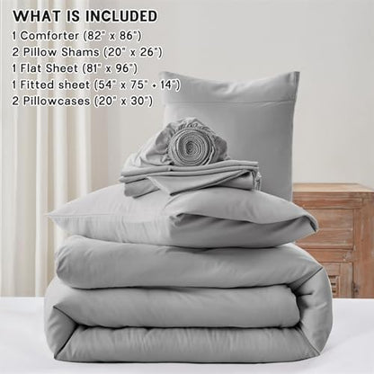 Anluoer Full Size Comforter Sets, 7 Piece Bed in a Bag Full Bedding Sets