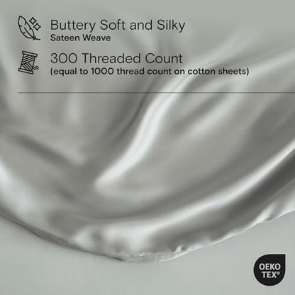 DOZ Duvet Cover Set, 100% Viscose derived from Bamboo, Organically Grown, Buttery Soft, Cooling Duvet Covers, High GSM, 1 Duvet Cover and 1 Pillowcase, 70"x90" (Dove, Twin/Twin XL)
