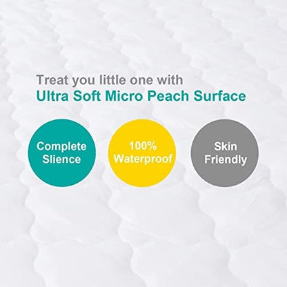 Mini Crib Mattress Protector 38”x24” Mini Crib Sheets Fitted Waterproof