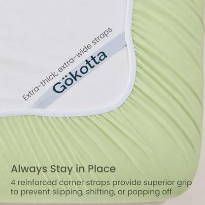 GOKOTTA 4 Piece King Size Sheet Set - Soft, Breathable & Cozy - Light Green