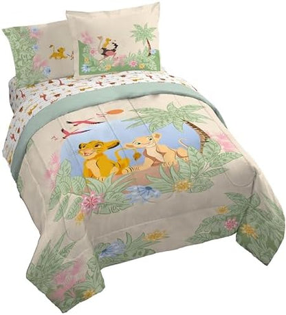 Disney Lion King Simba Queen Comforter Set 7 Piece Kids Bedding, Multi