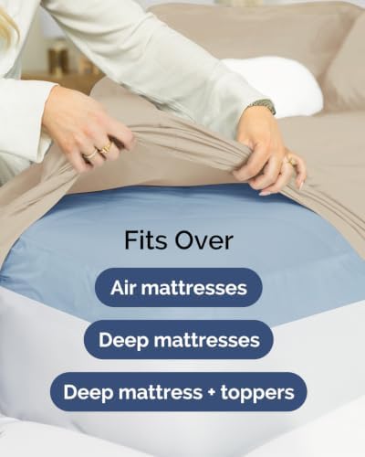 CGK Linens 2 Pack Extra Deep Queen Fitted Sheets - Cream