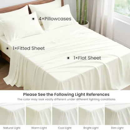 Love's cabin 100% Rayon Derived from Bamboo, King Size Sheet Set, 6 Pieces