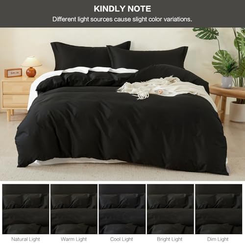Duvet Cover Set King Size 100% Organic Cotton Pirate Black, SAPHREAS 3 Pcs Soft Bedding Comforter Cover with Zipper Closure & Corner Ties, Comforter Not Included