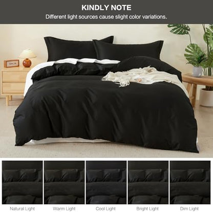 Duvet Cover Set King Size 100% Organic Cotton Pirate Black, SAPHREAS 3 Pcs Soft Bedding Comforter Cover with Zipper Closure & Corner Ties, Comforter Not Included