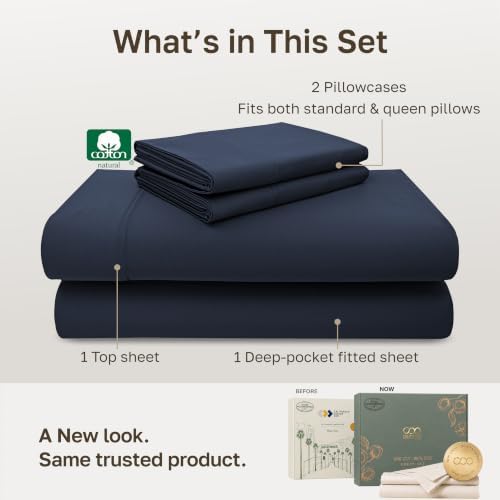 California Design Den Luxury 600 Thread Count Cotton Bed Sheets Queen Set