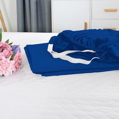 Elegant Comfort 1500 Premium Hotel Quality 18-21 Inches Deep - Extra Deep Pocket Single Fitted Sheet for High Mattress, Luxury and Softest, Smart Pocket - Wrinkle Free, King, Royal Blue