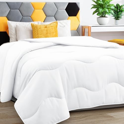 MEELUS Lightweight Comforter Cooling White, All Season Duvet Insert
