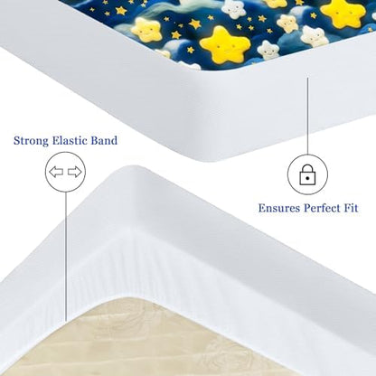 Sufdari King Mattress Protector,Waterproof Mattress Protector,Fitted Sheet Style Mattress Cover with 18" Deep Pocket,Washable and Comfortable-Starry Sky,King