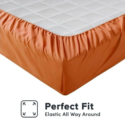 Comfort Spaces Microfiber 14" Deep Pocket, Twin Sheet Set 4 pcs, Orange