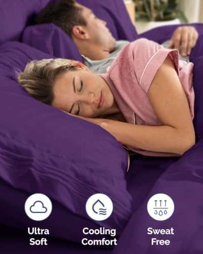 CGK Linens 2 Pack Extra Deep Twin Fitted Sheets - Purple