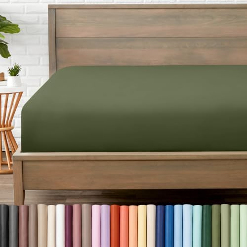 Bare Home Twin Fitted Sheet - 1800 Ultra-Soft (Twin, Cypress)