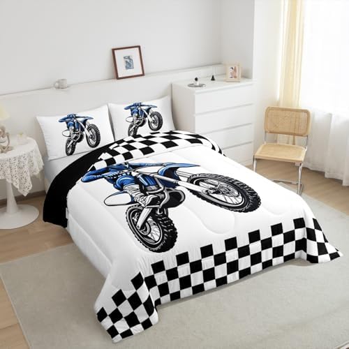 Feelyou Dirt Bike Bedding Set Kids Boys Girls Twin Size Racing Motocross