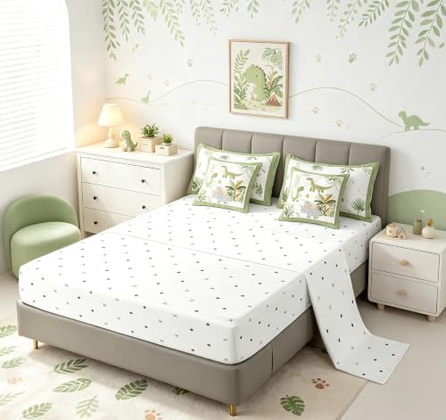Feelyou Cute Dinosaur 7 Piece Bedding Set King Size for Kids Teens
