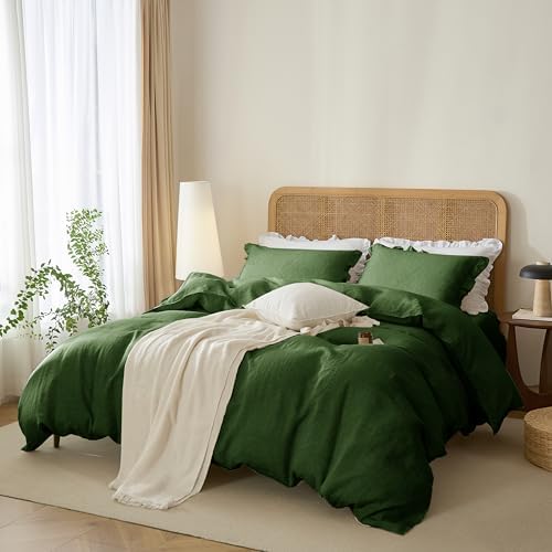 Talasily 100% French Linen King Duvet Cover Set, Organic Linen