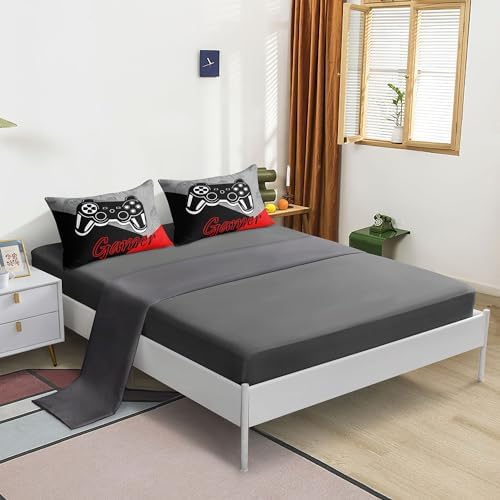 5 Pieces Gaming Bedding Set Twin Size for Boys Gamer Comforter Set for Boys Girls Kids Teens 5 Piece Bed in A Bag Video Game Bedding for Gamer Room Decorative Twin08