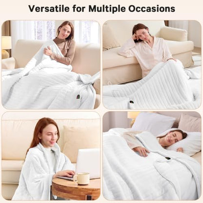 Heated Electric Blanket Full, Heating Blanket,72" x 84", Ivory White