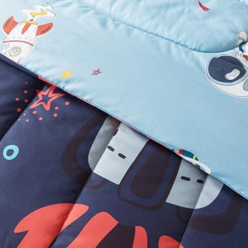 ADASMILE A & S Space Comforter Twin Size for Boys 6 Pieces Rocket Bedding