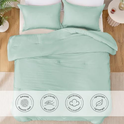 Love's cabin Aqua Full Comforter Set, 3-Piece Prewashed Bed Set
