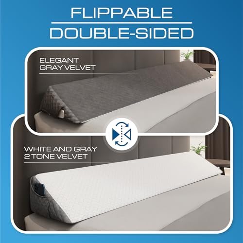 Kolbs Bed Wedge Pillow for Headboard | Modern Stylish Pillow to Fill Gap Between Headboard and Mattress | Bed Gap Filler (Full Headboard Wedge Pillow - 54")