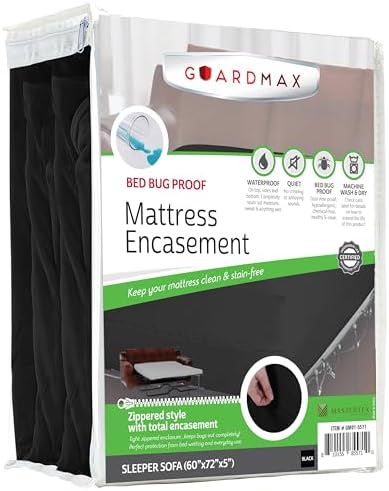 Guardmax Sleeper Sofa Mattress Protector Zippered, Bed Bug Mattress Cover