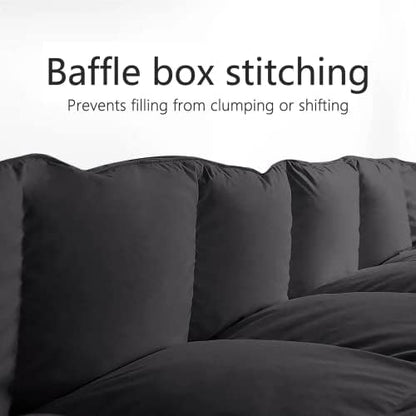TEXARTIST Queen Comforter, All Season Down Alternative Black Duvet Insert